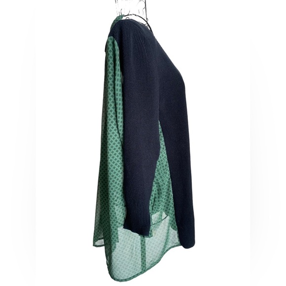 CABI Get Together Black Sweater Green Sheer Back Top, Size Small - Picture 4 of 6